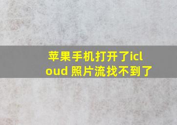 苹果手机打开了icloud 照片流找不到了